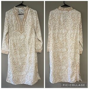 CooliBar Shirt Dress M Beige Animal Print UPF 50+ Sun Protection Midi